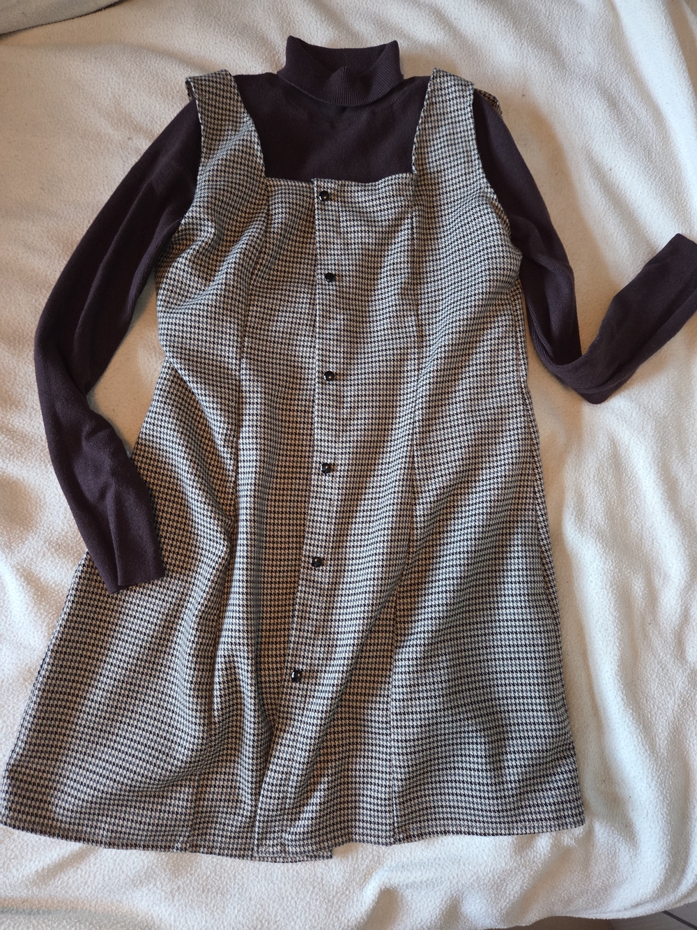 Button Dress With Two Turtlenecks